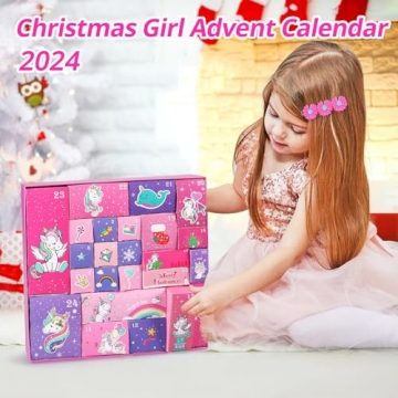 Novelty Advent Calendar 2024 Unicorn Gifts for Kids