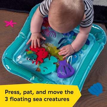Baby Einstein Ocean Explorers Sensory Splash Water Mat, for Tummy Time or Seated Play, Ages 0-36 Mon...