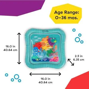 Baby Einstein Ocean Explorers Sensory Splash Water Mat, for Tummy Time or Seated Play, Ages 0-36 Months