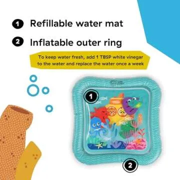 Baby Einstein Ocean Explorers Sensory Splash Water Mat, for Tummy Time or Seated Play, Ages 0-36 Months