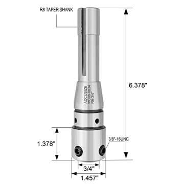 Accusize Industrial Tools R8 to 3/4'' Weldon Shank Arbor Adapter, Compatible with Annular Cutters fo...
