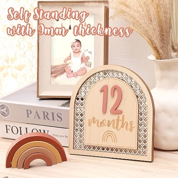 Unique Boho Rattan Baby Month Photo Props for Growth
