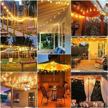 RTTY Outdoor String Lights 150ft Warm LED Globe Lighting