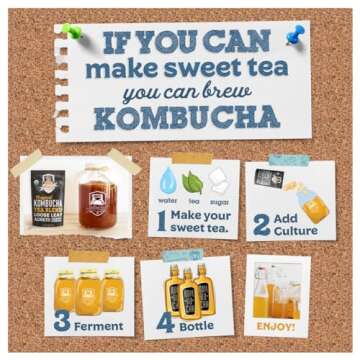 Fermentaholics Kombucha SCOBY - Live Starter Culture – Start A Half Gallon Batch – Six Ounces Of Strong Mature Starter Tea - Brew Your Own Kombucha