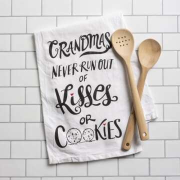 Primitives by Kathy Boho Cotton Kitchen Towel Set - Funny Sayings, Housewarming Gift, Fall Decor, 28"x28"