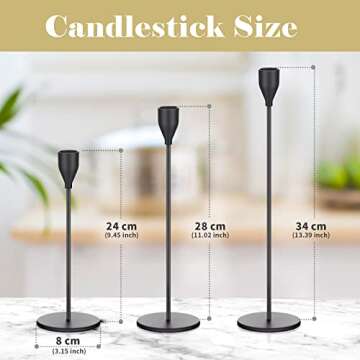 Potchen 27 Pack Candles Holder, 9 Sets Taper Candlestick Holders Fit 0.75 Inch Thick Pillar Candles,...
