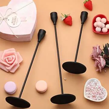 Potchen 27 Pack Candles Holder, 9 Sets Taper Candlestick Holders Fit 0.75 Inch Thick Pillar Candles, Long Candle Sticks Centerpiece Decor for Home Wedding Dinning Party Anniversary(Black)