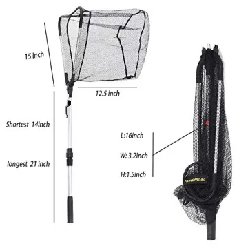 Folding Fishing Net with Telescoping Pole for Anglers