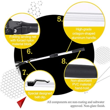 Folding Fishing Net with Telescoping Pole for Anglers