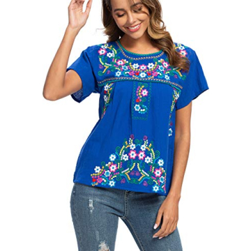 YZXDORWJ Women's Embroidered Blouse - Perfect for Summer