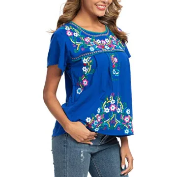 YZXDORWJ Women's Embroidered Blouse - Perfect for Summer