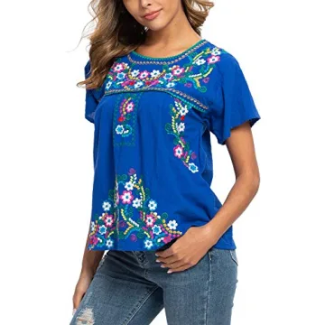 YZXDORWJ Women's Embroidered Blouse - Perfect for Summer