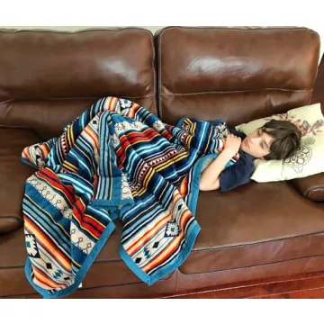 UKELER Boho Sherpa Throw - Plush Stylish Blanket for All