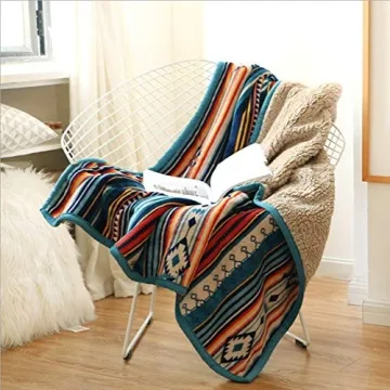 UKELER Boho Sherpa Throw - Plush Stylish Blanket for All
