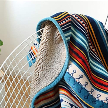 UKELER Boho Sherpa Throw - Plush Stylish Blanket for All