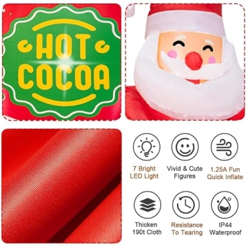 Inflatable Gingerbread Man with LED Lights for Christmas