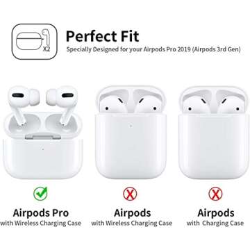 Ztotop Case for AirPods Pro 2019, Designed with Full Tough Silicone+Shock-Resistant Protective Cover, Front LED Visible, Durable Armor Case with Smooth Skin - Black