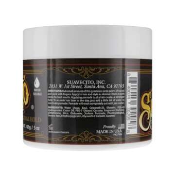 Suavecito Pomade Original Hold 5 oz, 1 Pack For Men - Medium Shine Water Based Flake Free Hair Gel -...
