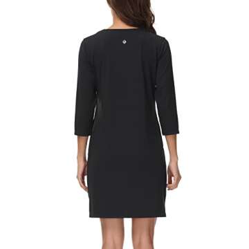 Lightbare Women’s Casual 3/4 Sleeve Dress with Pockets