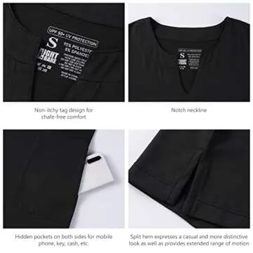 Lightbare Women’s Casual 3/4 Sleeve Dress with Pockets