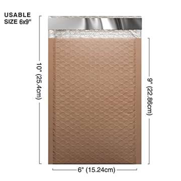 Metronic Bubble Mailers 6x10 25 Pack, Waterproof Shipping Bags, Self-Seal Packaging Bags, Padded Env...