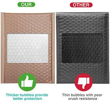 Metronic Bubble Mailers 6x10 25 Pack, Waterproof Shipping Bags, Self-Seal Packaging Bags, Padded Envelopes, Packaging for Business, Lip Gloss, Accessories, Jewelry, Cosmetics, 0