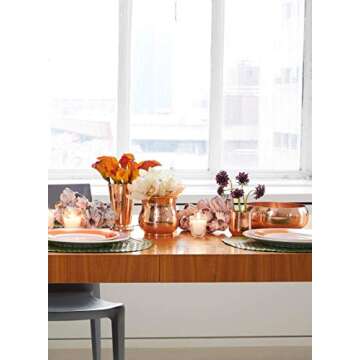 Serene Spaces Living Copper Plated Flower Vase, Decorative Copper Vase, Floral Centerpiece at Weddin...