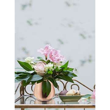 Serene Spaces Living Copper Plated Flower Vase, Decorative Copper Vase, Floral Centerpiece at Weddings, Events, Parties, Home Dining Table, Rose Gold Vases, Measures 4.75" Tall & 5" Diameter