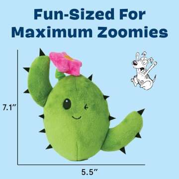 Barkbox 2 in 1 Interactive Plush Dog Toy - Rip and Reveal Toy for Dogs and Puppies - Stimulating Squeaky Pet Toys | Consuela Cactus (Large)