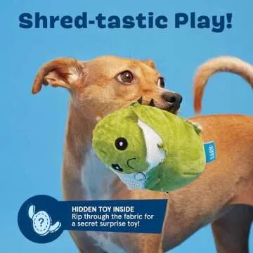 Barkbox 2 in 1 Interactive Plush Dog Toy - Rip and Reveal Toy for Dogs and Puppies - Stimulating Squeaky Pet Toys | Consuela Cactus (Large)