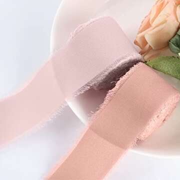 Elegant SHUNSTONE Mixed Pink Chiffon Ribbon for Crafts