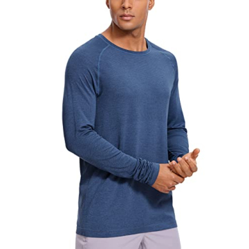 CRZ YOGA Mens Long Sleeve Tee - Breathable & Moisture-Wicking