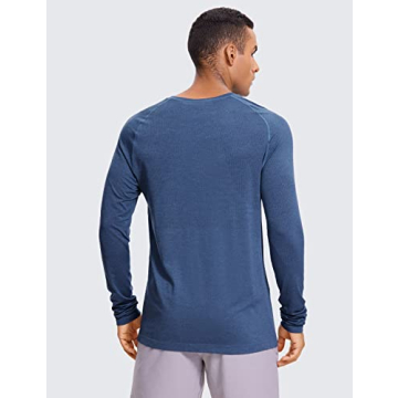 CRZ YOGA Mens Long Sleeve Tee - Breathable & Moisture-Wicking