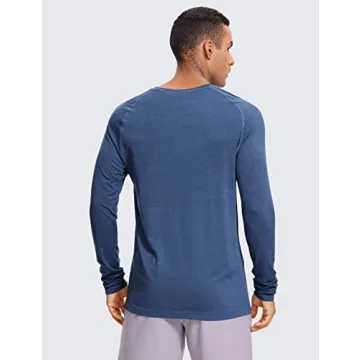 CRZ YOGA Mens Long Sleeve Tee - Breathable & Moisture-Wicking