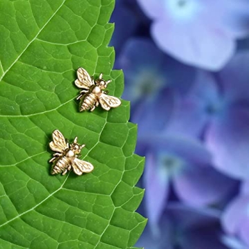 Handcrafted Little Gold Bee Earrings for Sensitive Ears
