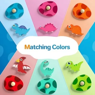 EDUJOY Dinosaur Eggs Pegged Puzzle for Toddlers 1-3