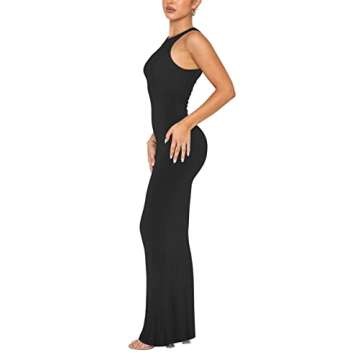 REORIA Elegant Halter Neck Maxi Dress for Summer Events
