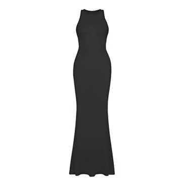 REORIA Elegant Halter Neck Maxi Dress for Summer Events