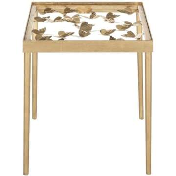SAFAVIEH Home Collection Rosalia Butterfly Side Table, Antique Gold