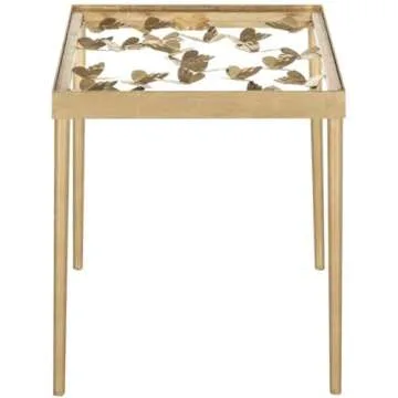 Elegant Safavieh Rosalia Butterfly Antique Gold Side Table