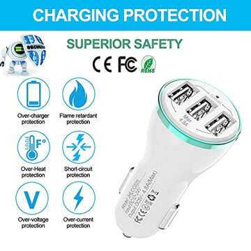 Bralon USB Car Charger[2-Pack],24W/4.8A Rapid Car Charger Compatible with Phone 12(Pro Max)/12 mini/11 Pro Max/Xs/Xs max/Xr/X/8,G.alaxy Note S10/S9/S8 and More