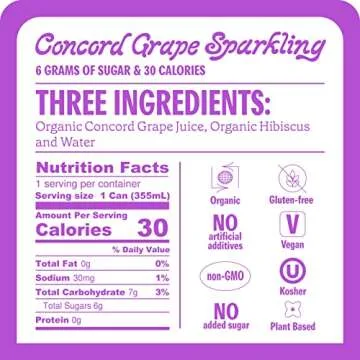 Ruby Hibiscus Organic Sparkling Water Variety Pack - 12pk x 12oz Cans - 1000+ Antioxidants, Non-GMO, Vegan, Gluten-Free, Kosher - Refreshingly Juicy & Hydrating!