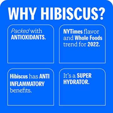 Ruby Hibiscus Organic Sparkling Water Variety Pack - 12pk x 12oz Cans - 1000+ Antioxidants, Non-GMO, Vegan, Gluten-Free, Kosher - Refreshingly Juicy & Hydrating!