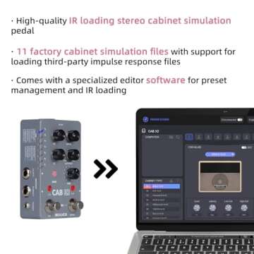 MOOER CAB X2 Dual Footswitch Cab Sim IR Loading Stereo Cabinet Simulation Pedal with 14 Presets Slots Supporting Software Editing