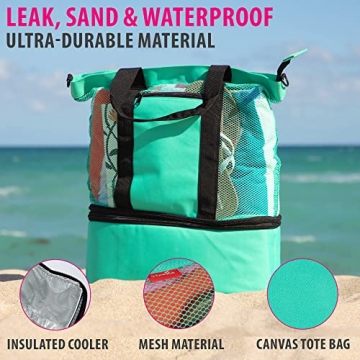 Odyseaco Waterproof Beach Bag with Cooler Compartment