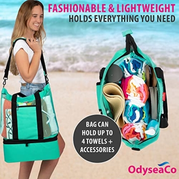 Odyseaco Waterproof Beach Bag with Cooler Compartment