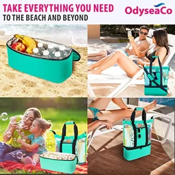 Odyseaco Waterproof Beach Bag with Cooler Compartment