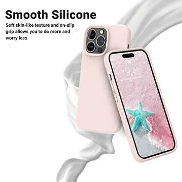 OTOFLY Designed for iPhone 14 Pro Case, Silicone Shockproof Slim Thin Phone Case for iPhone 14 Pro 6.1 inch (Chalk Pink)