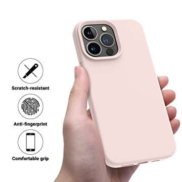 OTOFLY Designed for iPhone 14 Pro Case, Silicone Shockproof Slim Thin Phone Case for iPhone 14 Pro 6.1 inch (Chalk Pink)