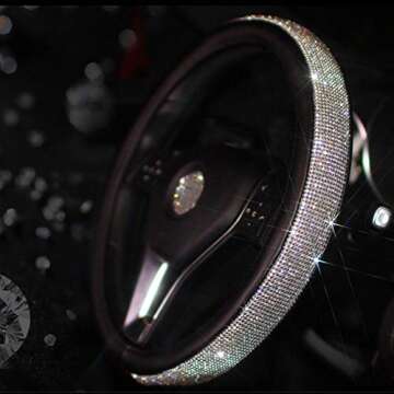 Bling Rhinestones Steering Wheel Cover for Girls